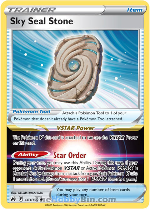 Sky Seal Stone #143/159 Holo Rare - Crown Zenith Pokemon card