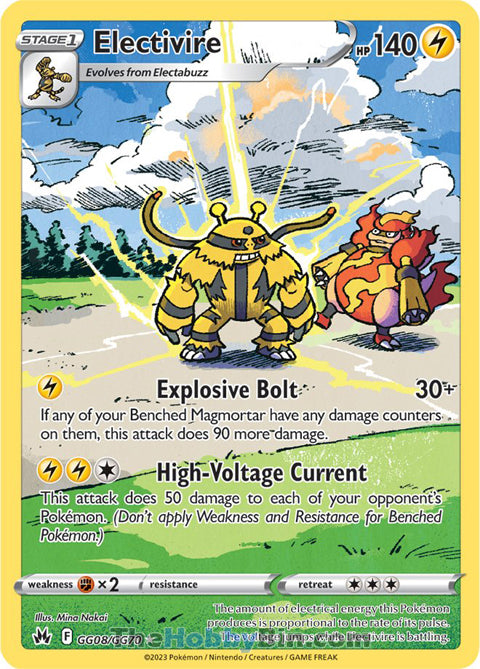 Electivire #GG08/GG70 Ultra Rare - Crown Zenith Pokemon card