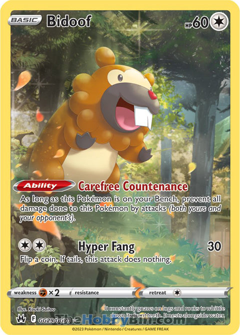 Bidoof #GG29/GG70 Ultra Rare - Crown Zenith Pokemon card