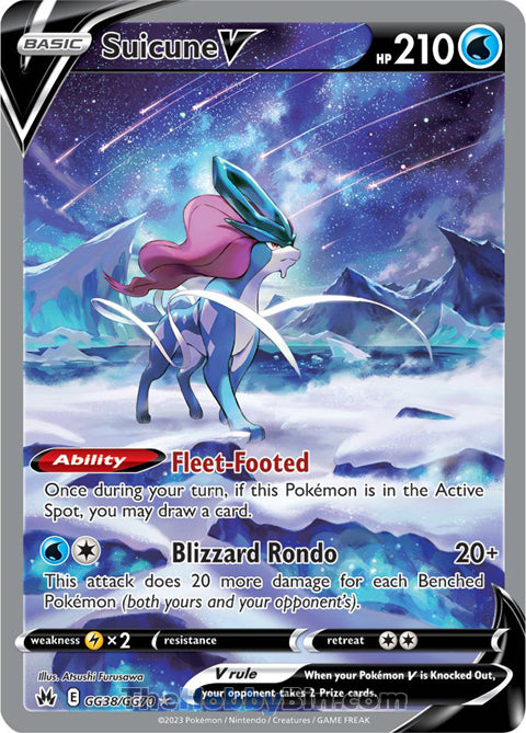 Suicune V #GG38/GG70 Ultra Rare - Crown Zenith Pokemon card