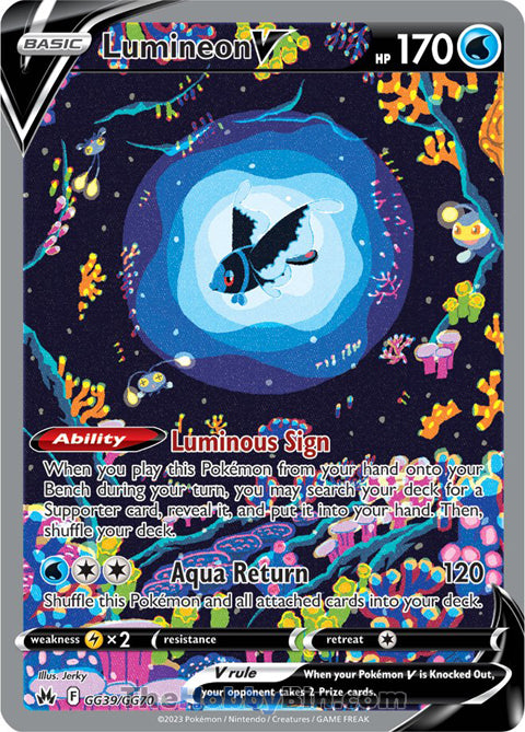 Lumineon V #GG39/GG70 Ultra Rare - Crown Zenith Pokemon card
