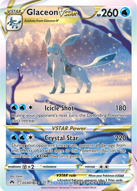 Glaceon VSTAR Crown Zenith Ultra Rare #GG40/GG70