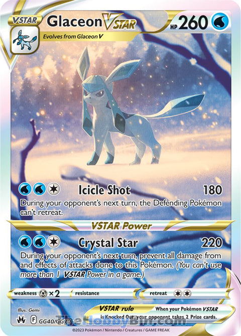 Glaceon VSTAR #GG40/GG70 Ultra Rare - Crown Zenith Pokemon card