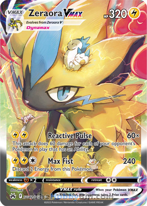 Zeraora VMAX #GG42/GG70 Ultra Rare - Crown Zenith Pokemon card