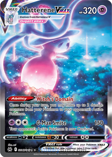 Hatterene VMAX #GG47/GG70 Ultra Rare - Crown Zenith Pokemon card
