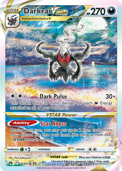Darkrai VSTAR #GG50/GG70 Ultra Rare - Crown Zenith Pokemon card
