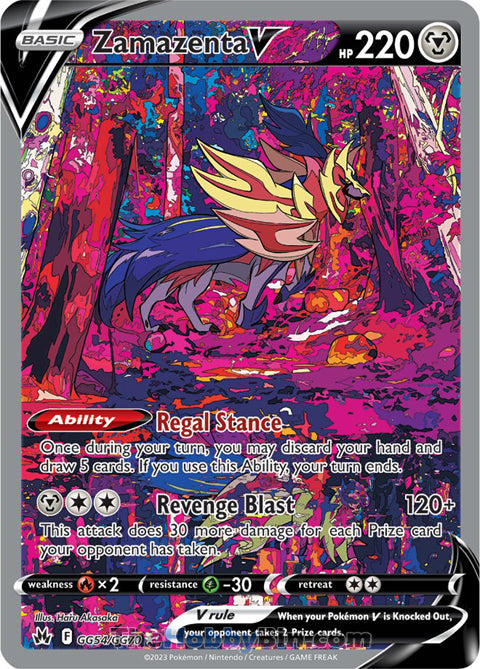 Zamazenta V #GG54/GG70 Ultra Rare - Crown Zenith Pokemon card