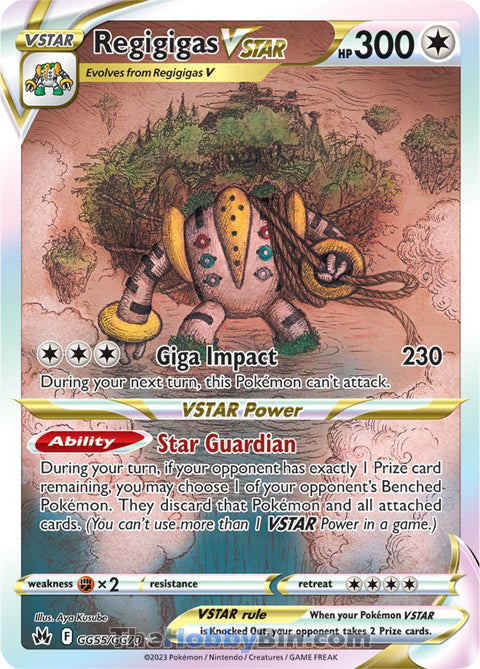 Regigigas VSTAR #GG55/GG70 Ultra Rare - Crown Zenith Pokemon card