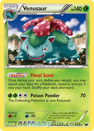 Venusaur Dark Explorers Holo Rare #3/108