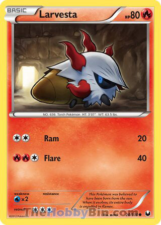 Larvesta #20/108 Common - Dark Explorers Pokemon card