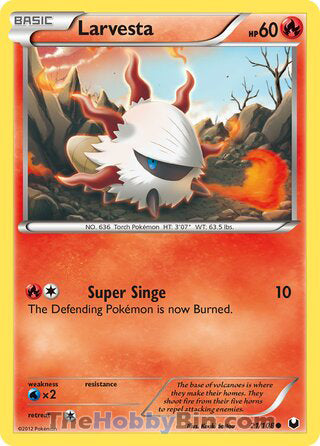 Larvesta #21/108 Common - Dark Explorers Pokemon card