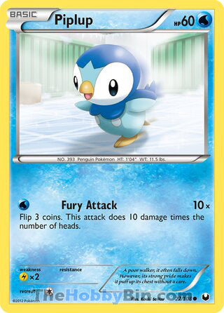 Piplup Dark Explorers Common #27/108