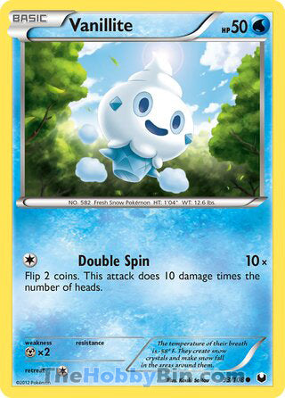 Vanillite #33/108 Common - Dark Explorers Pokemon card