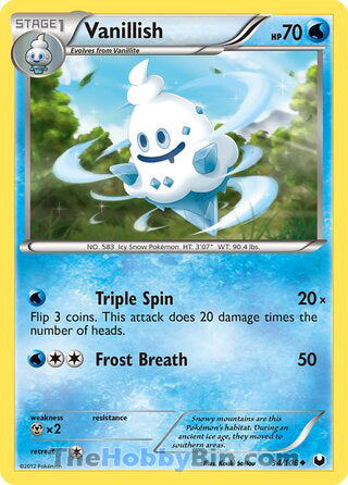 Vanillish #34/108 Uncommon - Dark Explorers Pokemon card