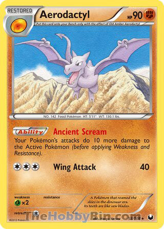 Aerodactyl #53/108 Rare - Dark Explorers Pokemon card
