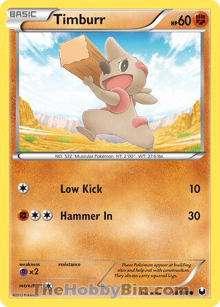 Timburr #58/108 Common - Dark Explorers Pokemon card