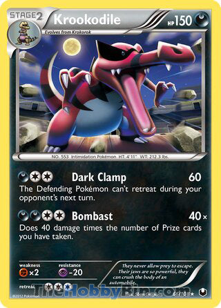 Krookodile #66/108 Holo Rare - Dark Explorers Pokemon card