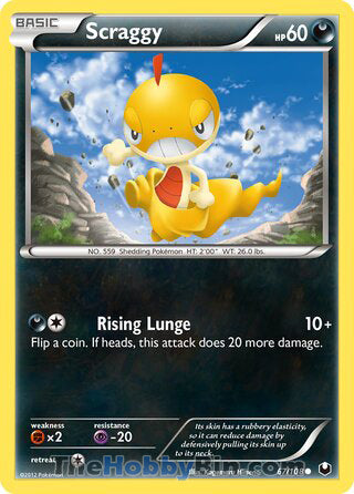 Scraggy #67/108 Common - Dark Explorers Pokemon card