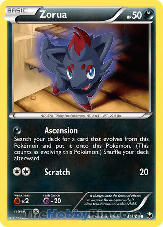 Zorua #69/108 Common - Dark Explorers Pokemon card