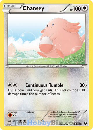 Chansey Dark Explorers Common #81/108