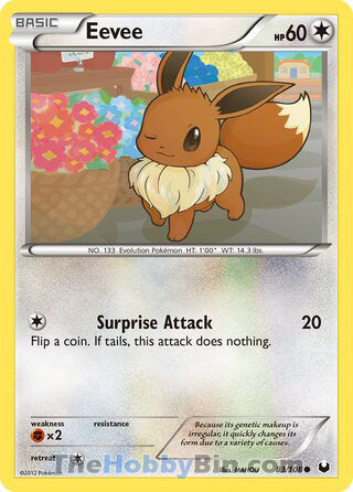 Eevee #83/108 Common - Dark Explorers Pokemon card