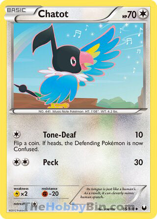 Chatot #85/108 Uncommon - Dark Explorers Pokemon card