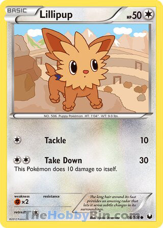 Lillipup #86/108 Common - Dark Explorers Pokemon card