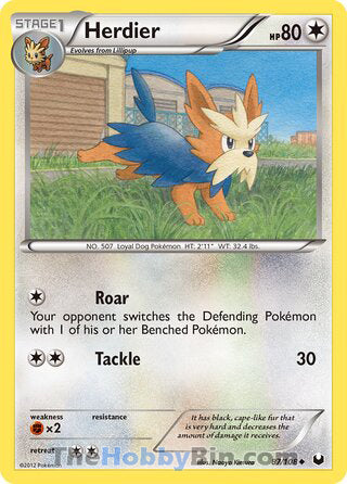 Herdier #87/108 Uncommon - Dark Explorers Pokemon card
