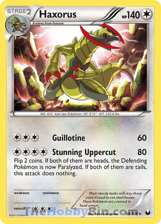 Haxorus #89/108 Holo Rare - Dark Explorers Pokemon card