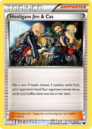 Hooligans Jim & Cas #95/108 Uncommon - Dark Explorers Pokemon card