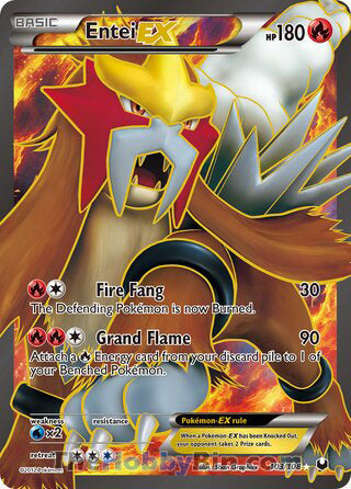 Entei EX #103/108 Ultra Rare - Dark Explorers Pokemon card