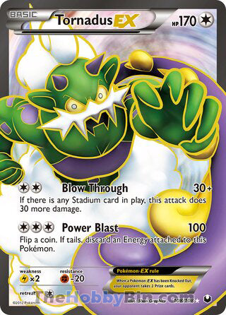 Tornadus EX #108/108 Ultra Rare - Dark Explorers Pokemon card