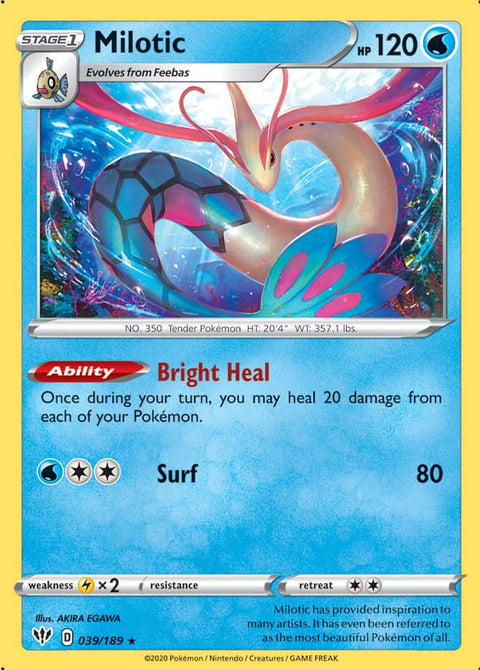 0039 Milotic Holo Rare Darkness Ablaze