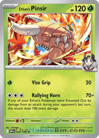 Ethan's Pinsir #1/182 Uncommon - Destined Rivals Pokemon card