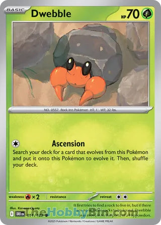 Dwebble #11/182 Common - Destined Rivals Pokemon card