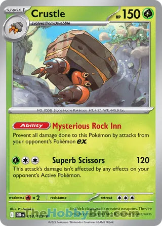 Crustle #12/182 Rare - Destined Rivals Pokemon card