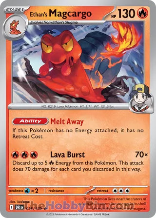 Ethan's Magcargo #36/182 Rare - Destined Rivals Pokemon card