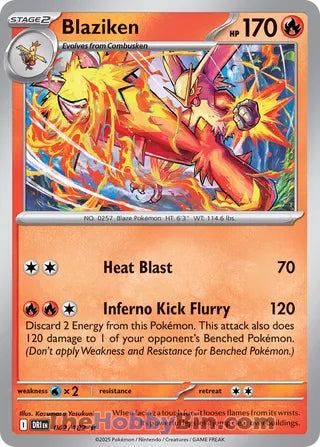 Blaziken #42/182 Rare - Destined Rivals Pokemon card