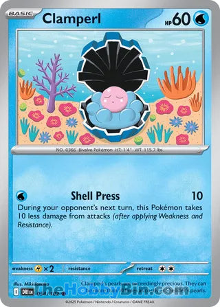 Clamperl #54/182 Common - Destined Rivals Pokemon card
