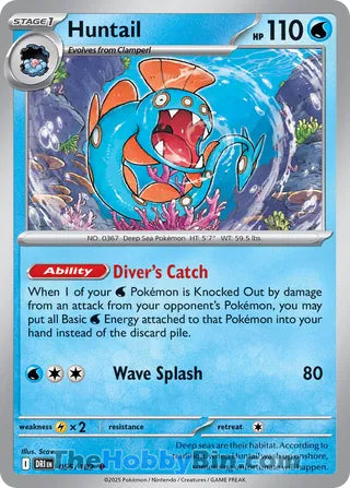 Huntail #55/182 Uncommon - Destined Rivals Pokemon card