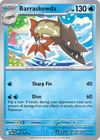 Barraskewda #63/182 Uncommon - Destined Rivals Pokemon card