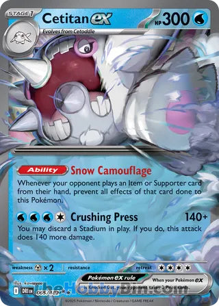 Cetitan ex #65/182 Double Rare - Destined Rivals Pokemon card