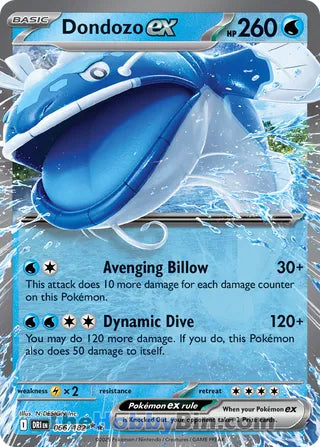 Dondozo ex #66/182 Double Rare - Destined Rivals Pokemon card