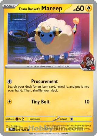 Team Rocket's Mareep #72/182 Common - Destined Rivals Pokemon card