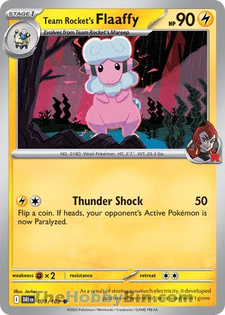 Team Rocket's Flaaffy #73/182 Common - Destined Rivals Pokemon card