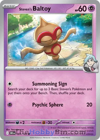 Steven's Baltoy #83/182 Common - Destined Rivals Pokemon card