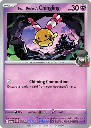 Team Rocket's Chingling #85/182 Common - Destined Rivals Pokemon card