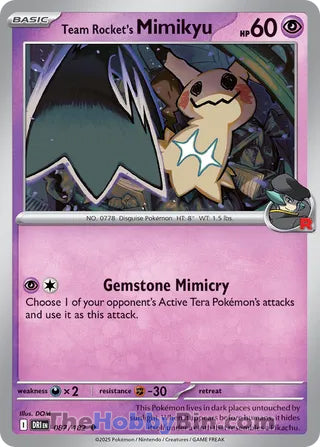 Team Rocket's Mimikyu #87/182 Uncommon - Destined Rivals Pokemon card