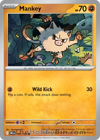 Mankey #90/182 Common - Destined Rivals Pokemon card