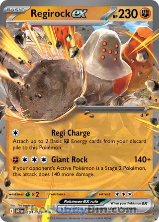 Regirock ex #101/182 Double Rare - Destined Rivals Pokemon card